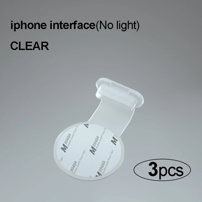 Phone Protector Micro Usb Luminous anti-loss Dust Plug Charm iphone 14 pro Accessories Rubber Plugs Type c Consumer Electronics Peaceful Pleasures Health and Wellness iphone Clear(3pcs)