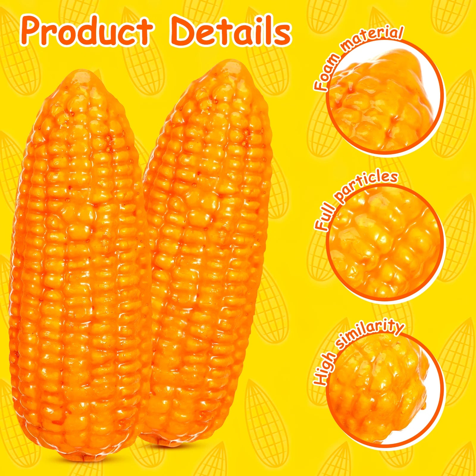 4Pcs Foam Corn Model Simulation Artificial Lifelike Faux Fake Vegetable Corn Models Foams Food Props Restaurant Shop Decoration Peaceful Pleasures Health and Wellness