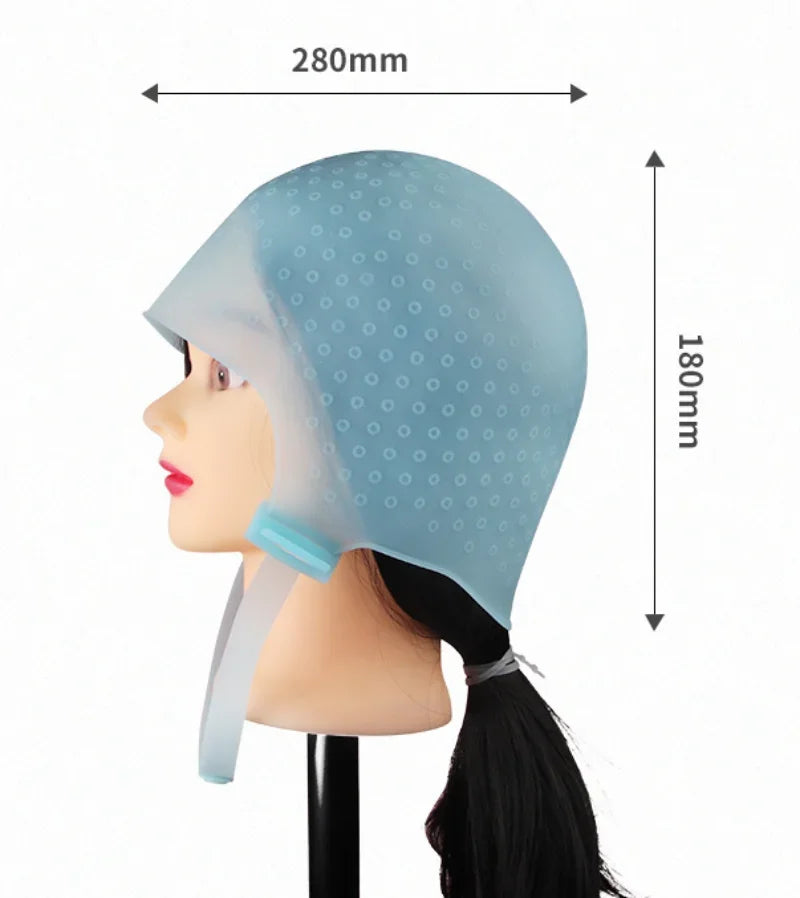 Silicone Hair Coloring Cap Hook Needle Professional Color Dye Highlighting Reusable Sets Frosting Dyeing Hats Barber Hair Salon Peaceful Pleasures Health and Wellness