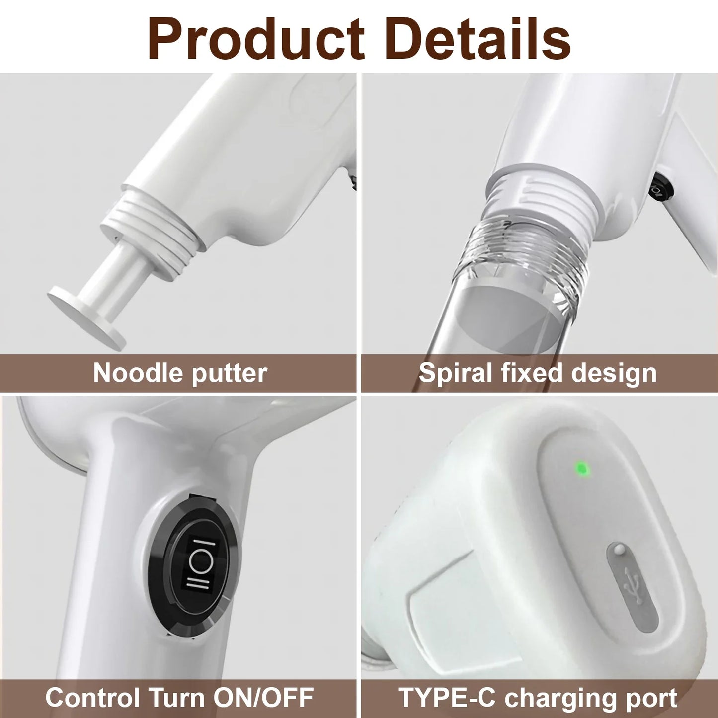Automatic Electric Charging Wireless Hand Operated Pasta Maker Cutter Manual Spaghetti Noodles Dough Pressing Machine 6 Molds Peaceful Pleasures Health and Wellness