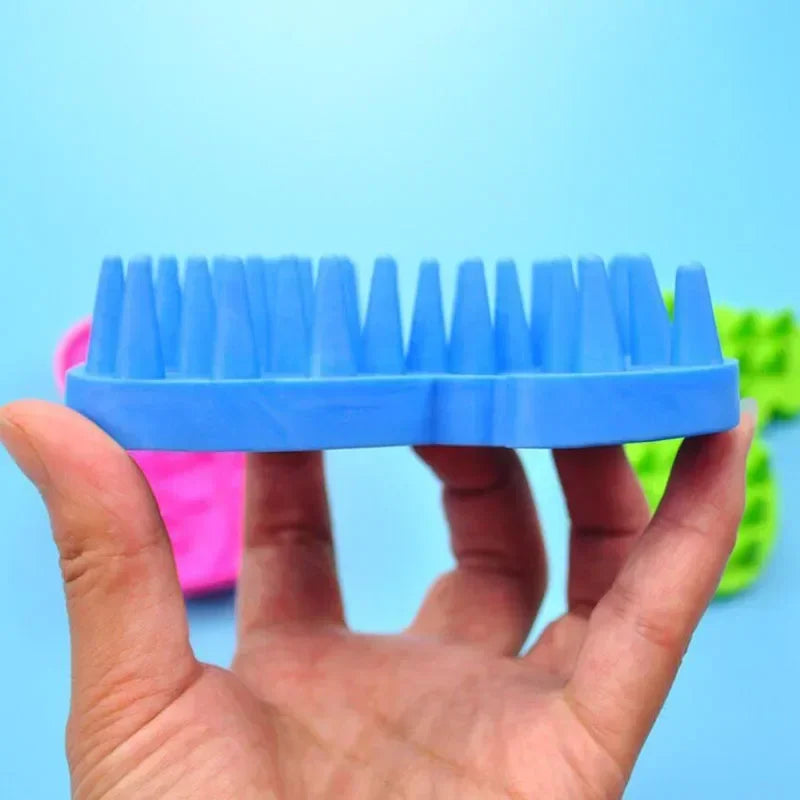 Silicone Pet Grooming Brush – Dog & Cat Massage Bath Comb