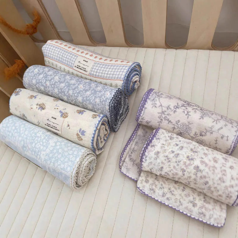 Baby Muslin Swaddle Blanket | 2-Layer Cotton & Bamboo Gauze Baby Swaddle Blanket Peaceful Pleasures Health and Wellness