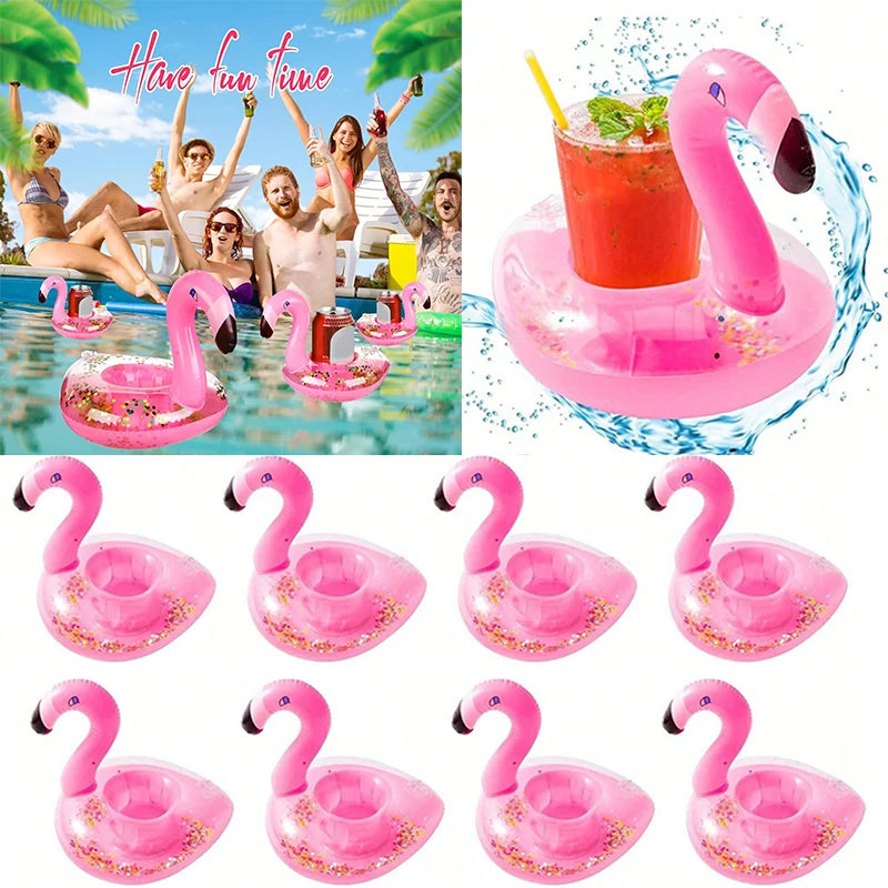 Inflatable Pool Cup Holders Flamingo Float Coasters 5/10 Pack