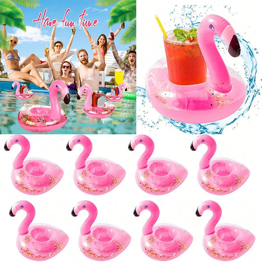 Inflatable Pool Cup Holders Flamingo Float Coasters 5/10 Pack Inflatable Pool Float Peaceful Pleasures Health and Wellness