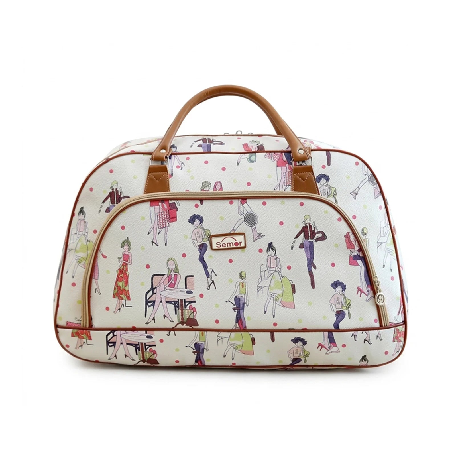 Waterproof PU Leather Travel Bag for Short Trips Durable and Lightweight with Adjustable Shoulder Strap Peaceful Pleasures Health and Wellness White beauty s