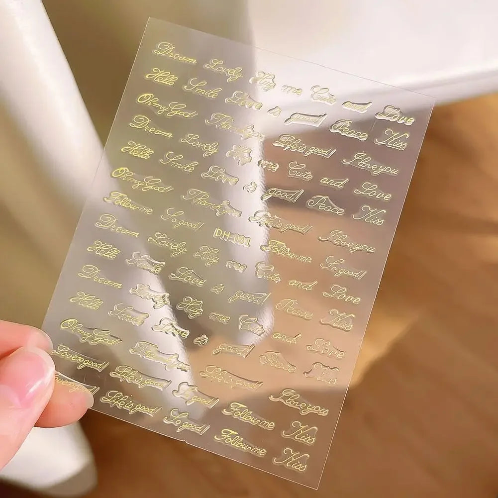 3D English Words Nail Art Stickers – DIY Nail Decals Peaceful Pleasures Health and Wellness