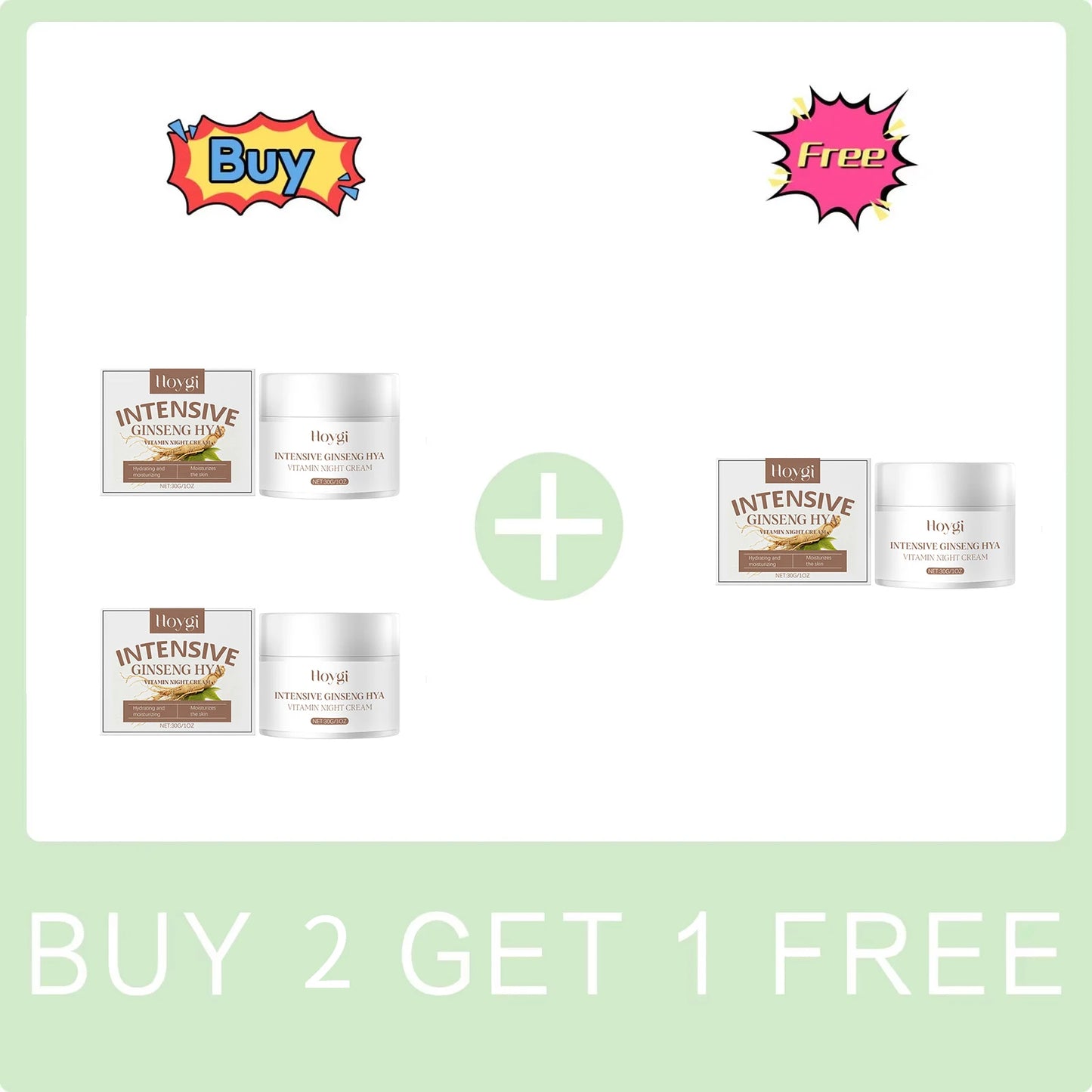 Ginseng Night Cream Hyaluronic Acid Face Cream Antioxidant Brightening Skin Tone Repair Skin Barrier Nourishing Night Skin Care Peaceful Pleasures Health and Wellness Buy 2 Get 1 Free