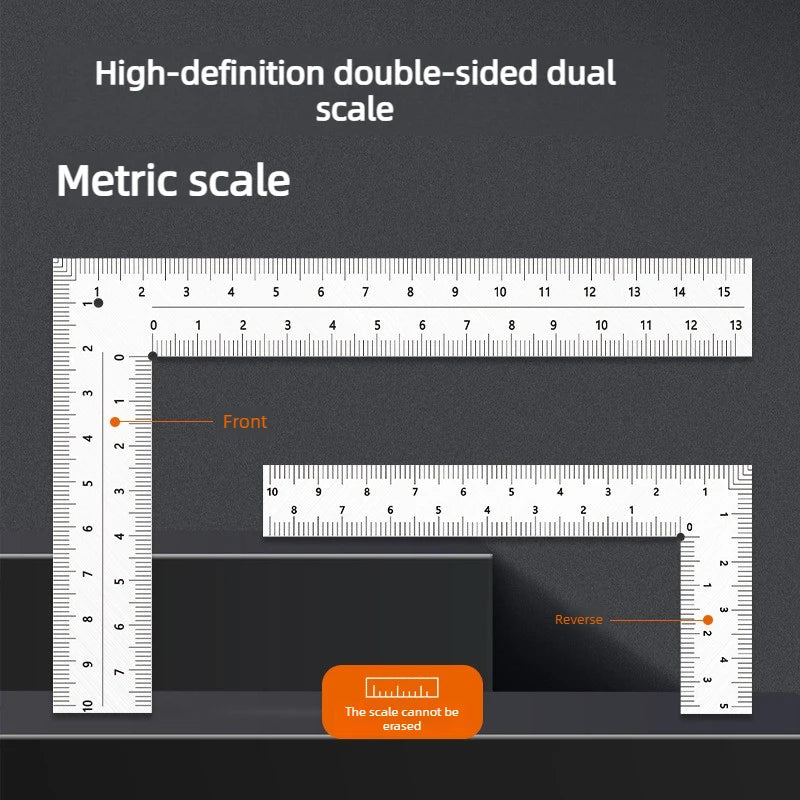 Professional Multifunctional 90 Degree L Square Ruler Precision Measuring Tool for Student Drafting Drawing Designing Peaceful Pleasures Health and Wellness