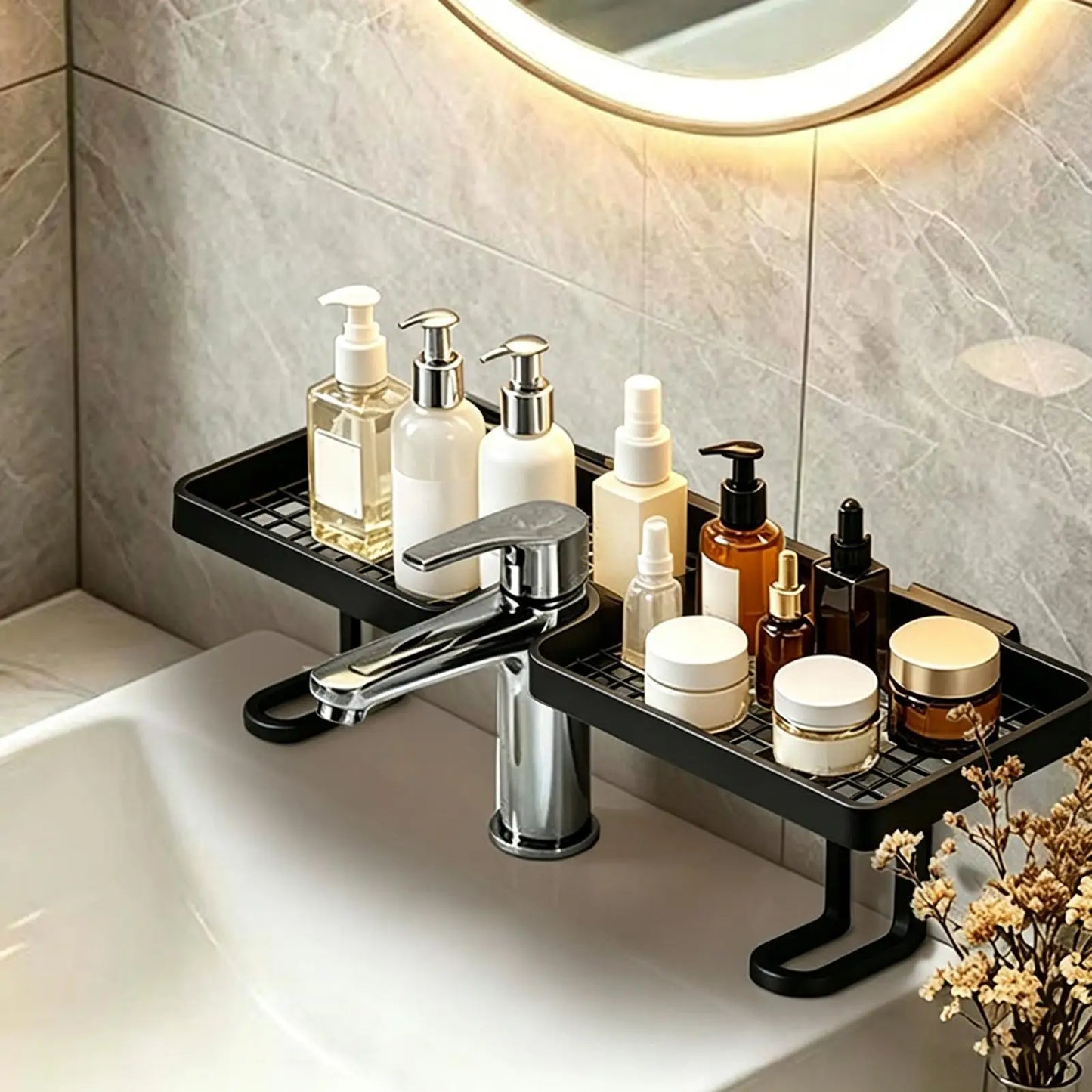 50cm Over-Faucet Sink Shelf | No-Drill Bathroom Organizer