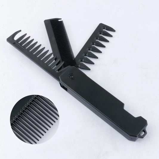 Folding Pocket Comb – Wide & Fine Tooth Hair & Beard Comb Folding Hair Comb Peaceful Pleasures Health and Wellness