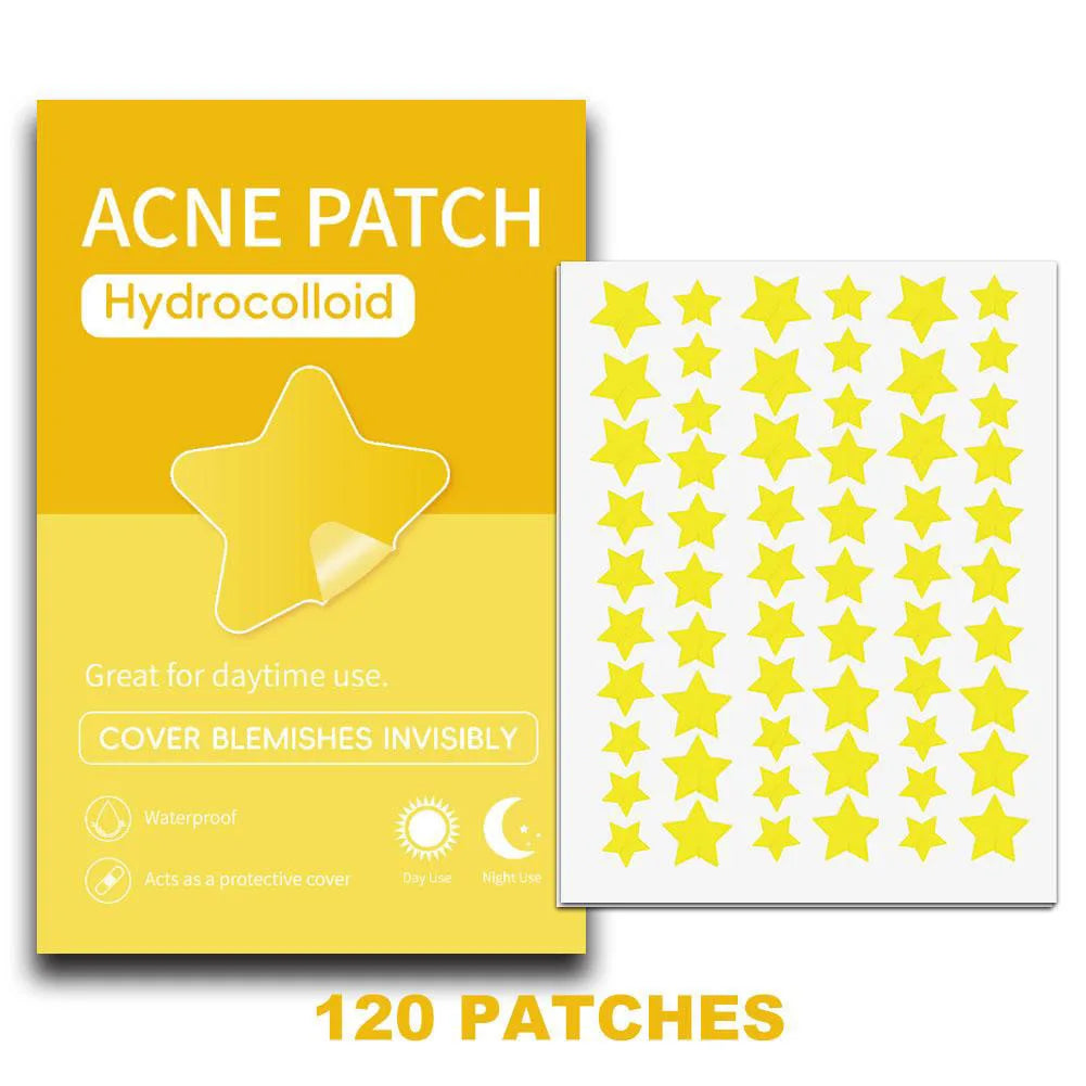 120 Counts Cute Colorful Butterfly Pimple Patches Acne Treatment Stickers Invisible Acne Cover Face Spot Pimple Patch Skin Care Peaceful Pleasures Health and Wellness Yellow Star