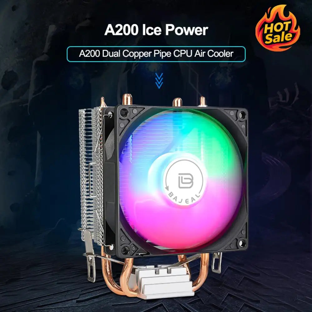 VODOOL 90mm RGB CPU Air Cooler – Dual Heat Pipes, Intel & AMD