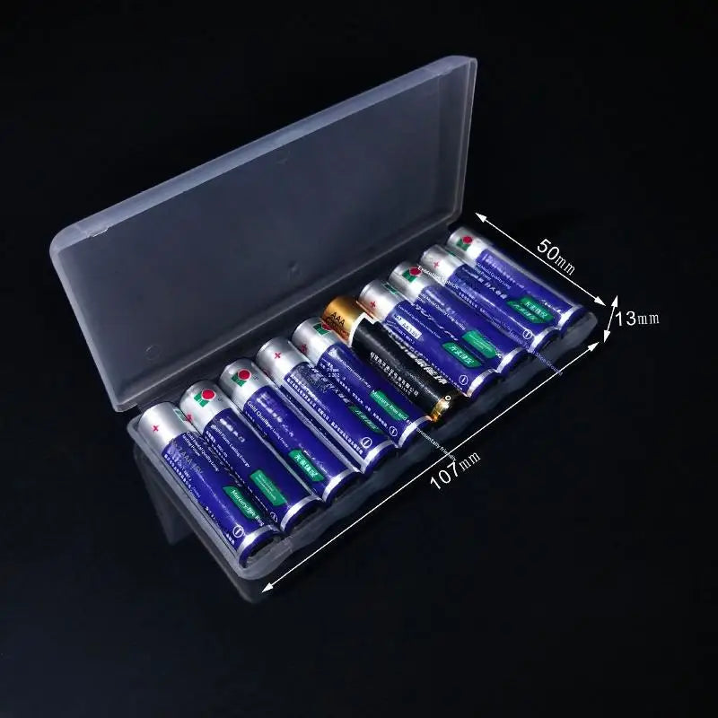 107*50*13mm Hard Container Holder Case 10 Slot Battery Storage Box For AAA Plastic Battery Organizer Accessories Peaceful Pleasures Health and Wellness Transparent