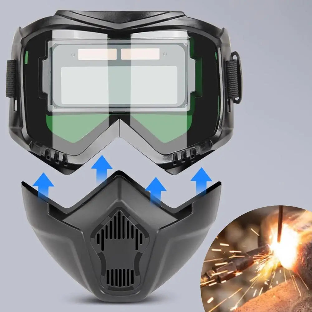 Auto Darkening Welding Glasses Work Protective Equipment Face Protector Adjustable Band Impact Resistant Welder Mask Face Shield Peaceful Pleasures Health and Wellness