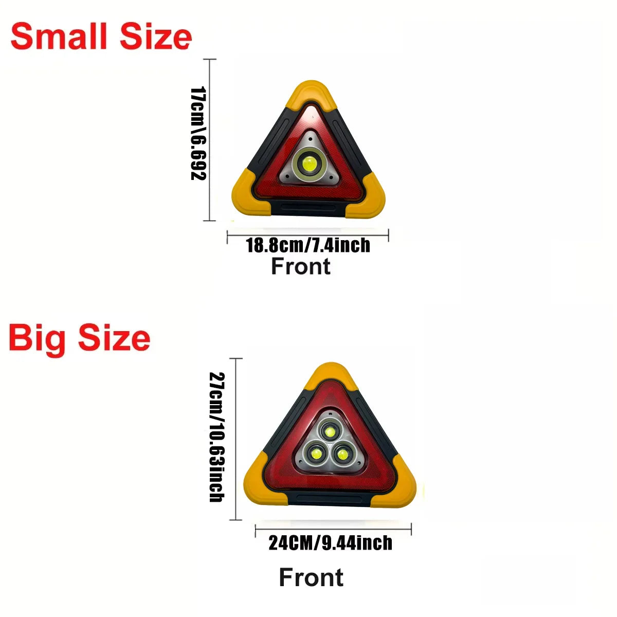 Solar LED Emergency Triangle Warning Light | 5 Modes + Power Bank