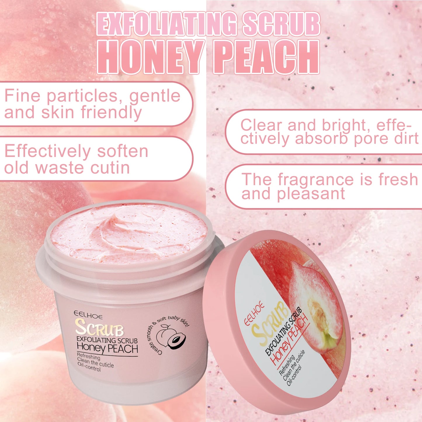 Honey Peach Body Scrub – Exfoliating & Moisturizing Cream