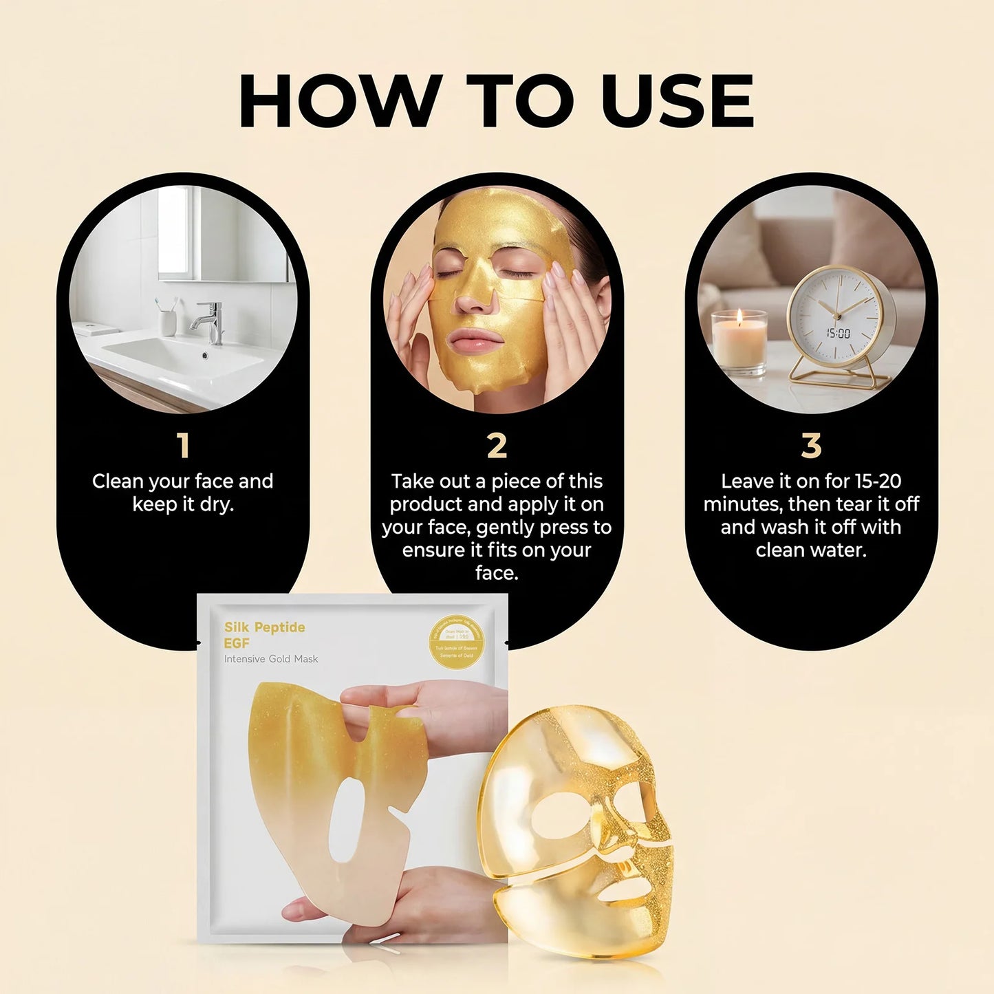24K Gold Facial Mask – Hydrating, Firming & Brightening