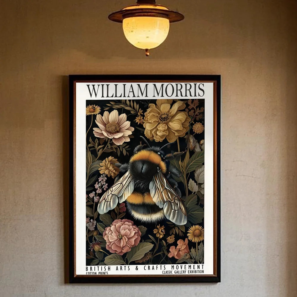William Morris Animals & Flowers Wall Poster | HD PVC Art Decorative Wall Poster Peaceful Pleasures Health and Wellness