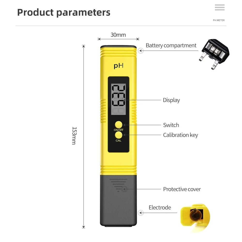 Digital PH TDS EC Meter Water Quality Tester 0-14PH 0-9990PPM LCD Monitor for Aquarium Drinking Water Pool Purity Testing Peaceful Pleasures Health and Wellness