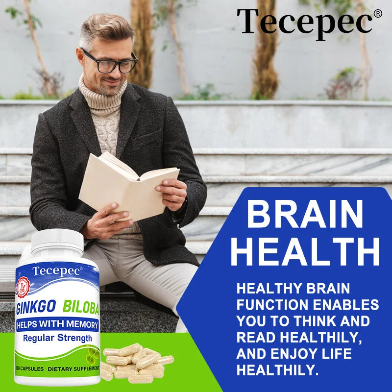 Ginkgo Biloba Extract Capsules 1000mg - Attention, Concentration, Brain Power & Memory Support, Caffeine-Free Nootropic Peaceful Pleasures Health and Wellness