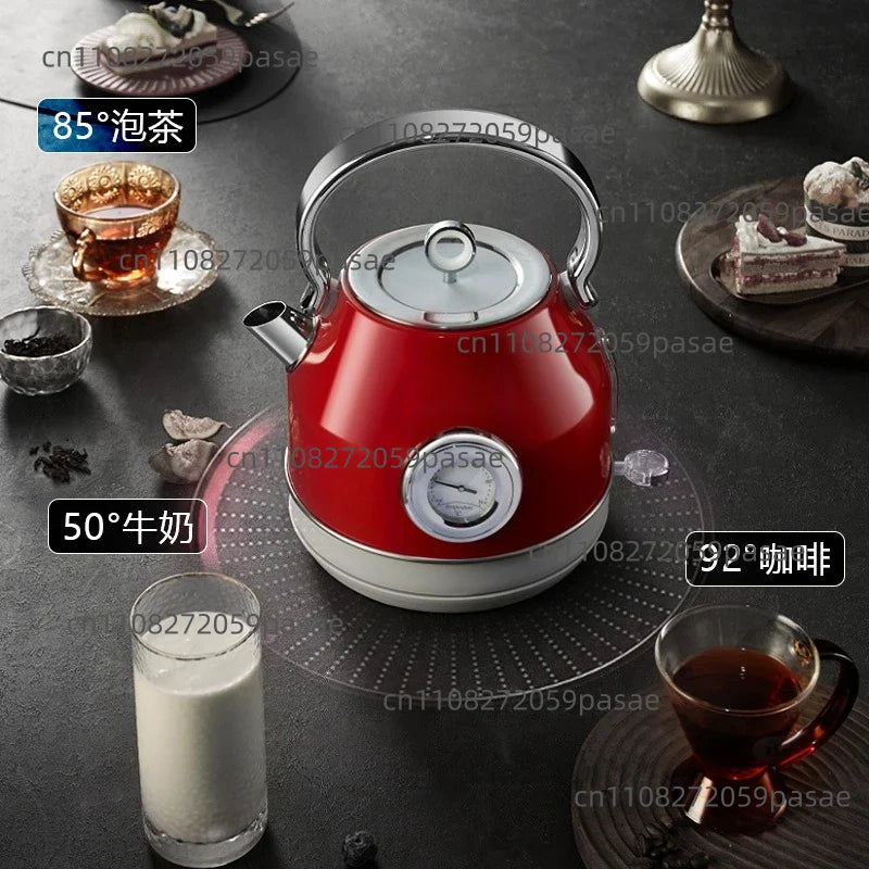 Retro 304 Stainless Steel Electric Kettle 1.7L – Auto Shut-Off