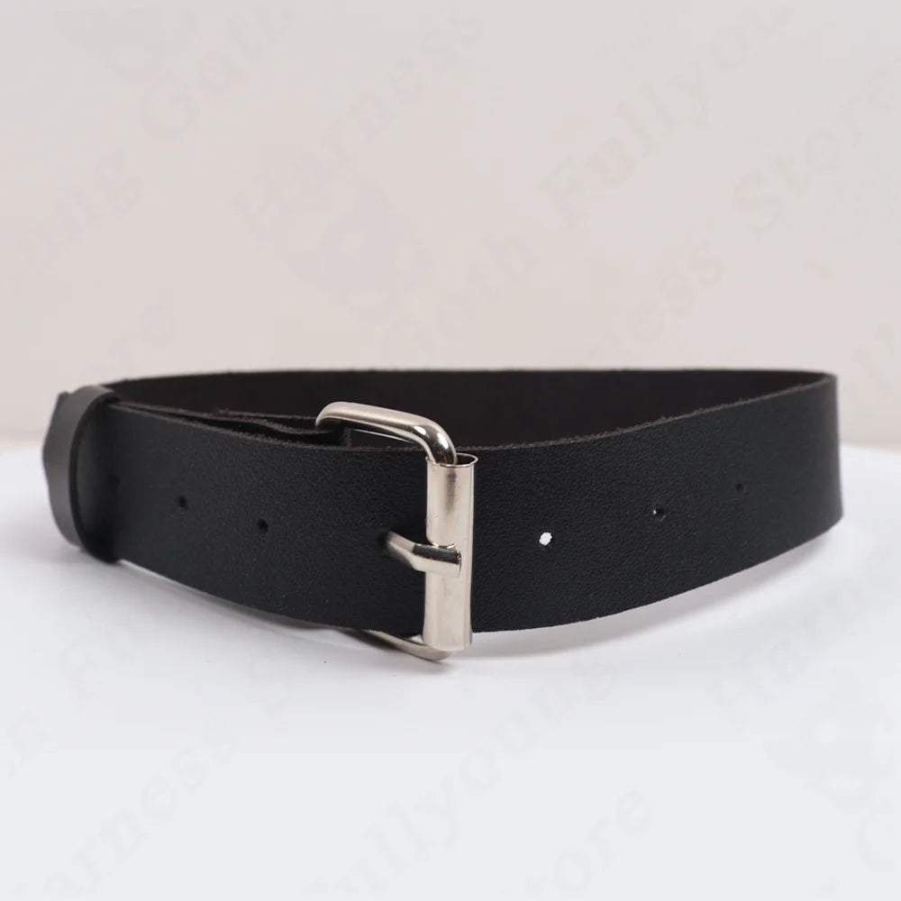 Sexy Punk Rock Gothic Chokers Necklace PU Leather Bondage Cosplay