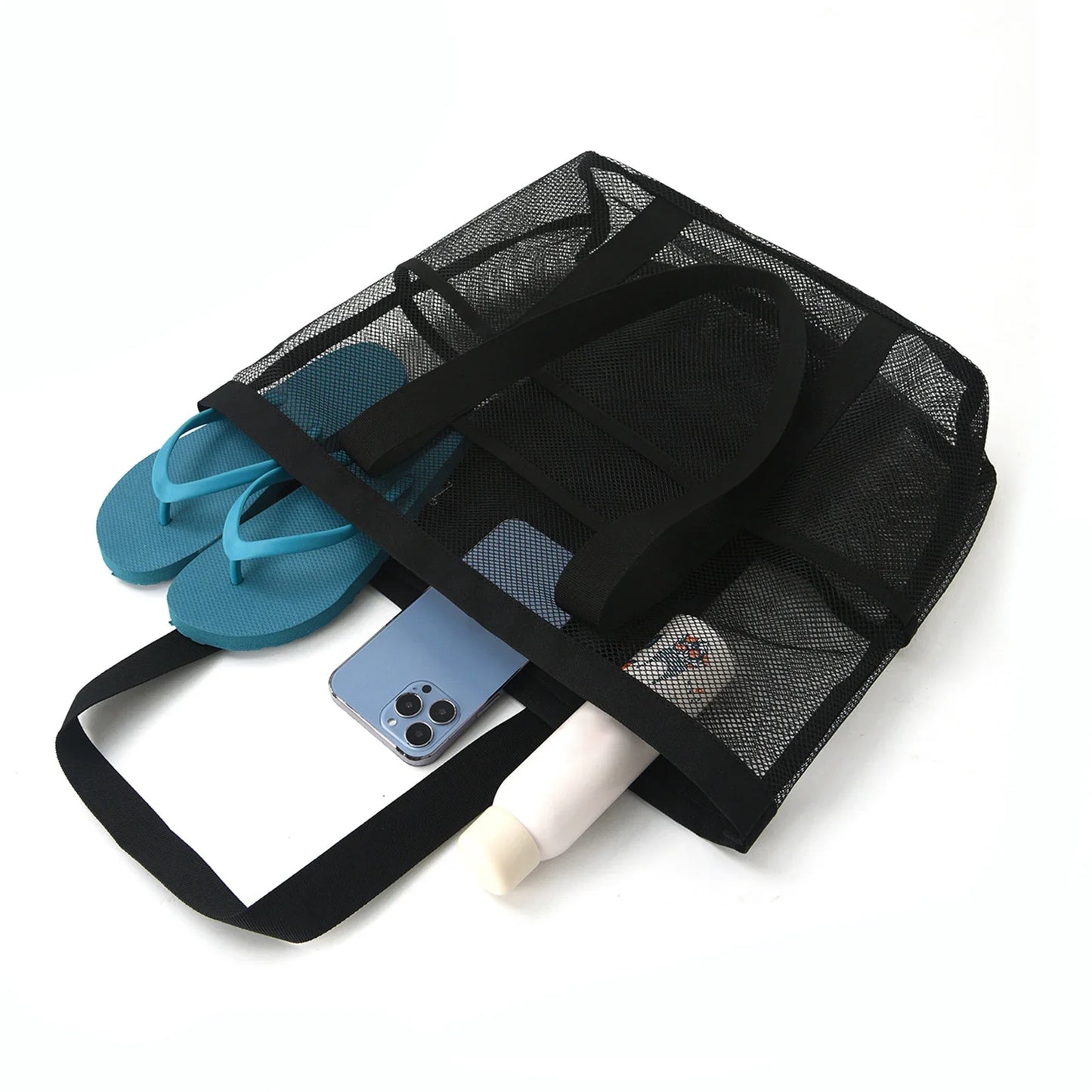 Mesh Beach Tote Bag | Large Multi-Pocket Pool & Travel Bag