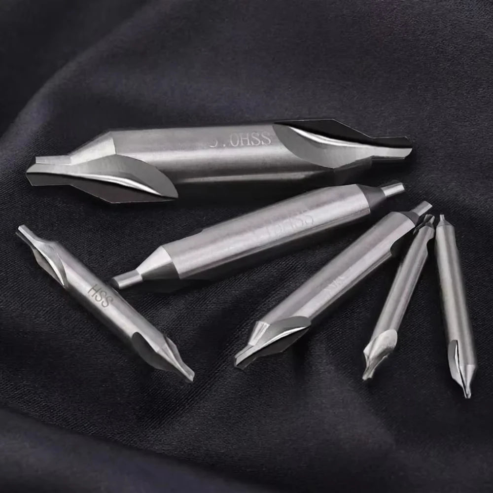 7-Piece 60° Center Drill Bit Set – Lathe & Metalworking