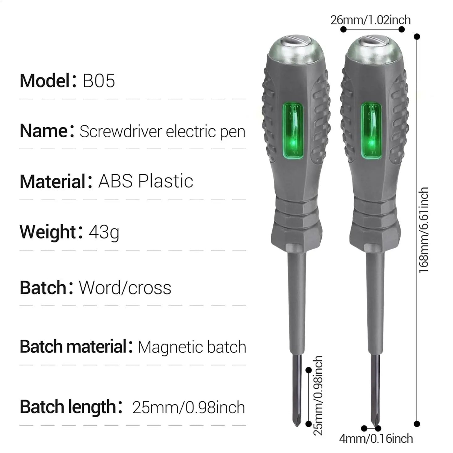 2-in-1 Voltage Tester Screwdriver | Non-Contact AC Test Pen