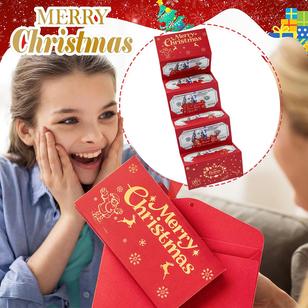 For Christmas Cash Present Envelope Surprise Money Clip For Men Women Cartoon Money Clip Cash Wallet Unique Multifunctional Box Peaceful Pleasures Health and Wellness