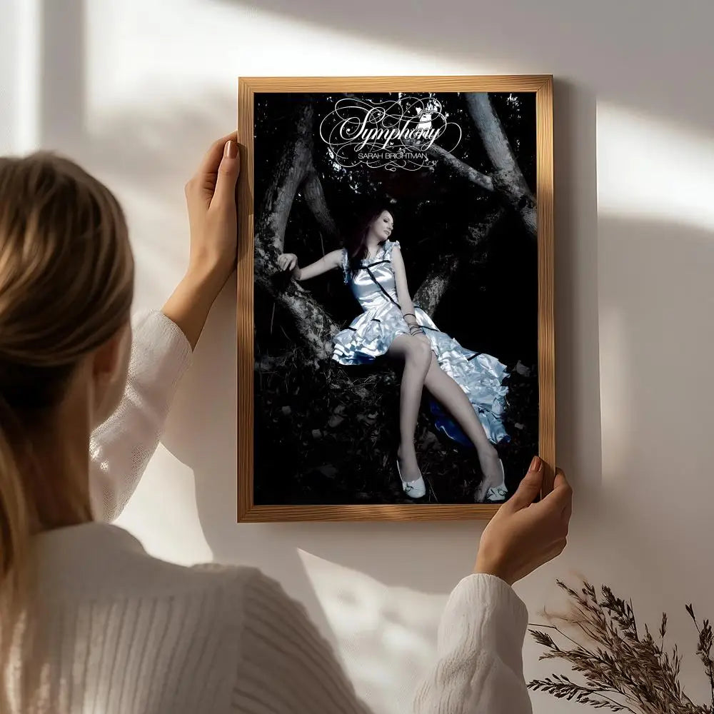 Singer S-Sarah Brightman Poster HD Self Adhesive Waterproof Wall Art Ideal for Home Office Dorm Bedroom Great Gift Peaceful Pleasures Health and Wellness White5 50X70cmNoframe