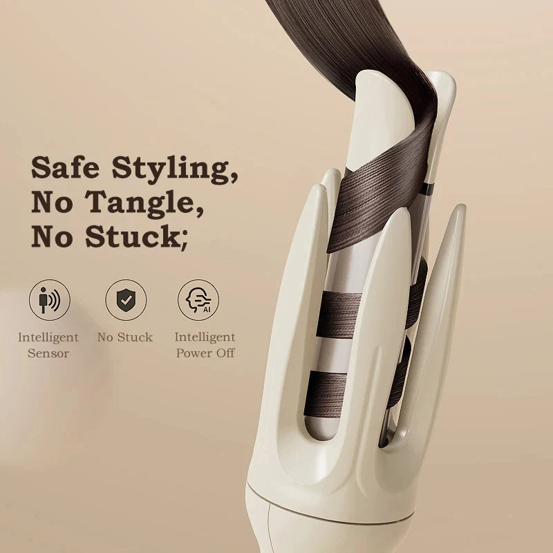 Automatic Hair Curler 28mm Negative Ions Electric Ceramic Curling Hair Stick Rotating Curl Waves Anti-Tangle Curling Iron Styler Peaceful Pleasures Health and Wellness