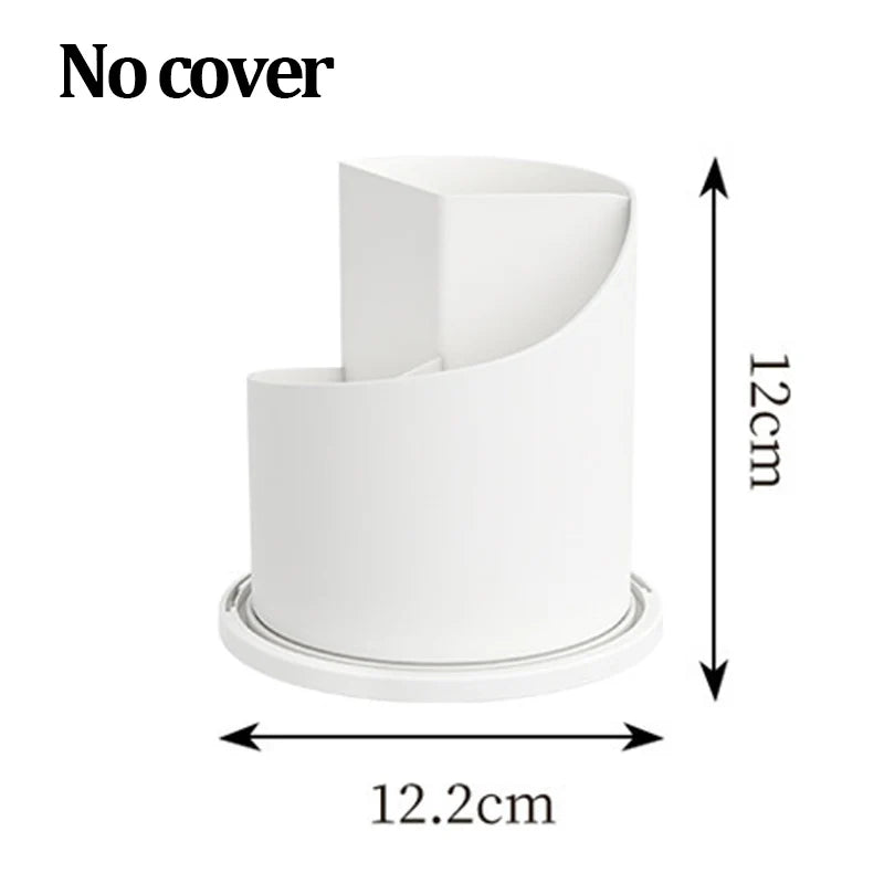 360° Rotating Makeup Brush Holder with Dustproof Lid | Organizer