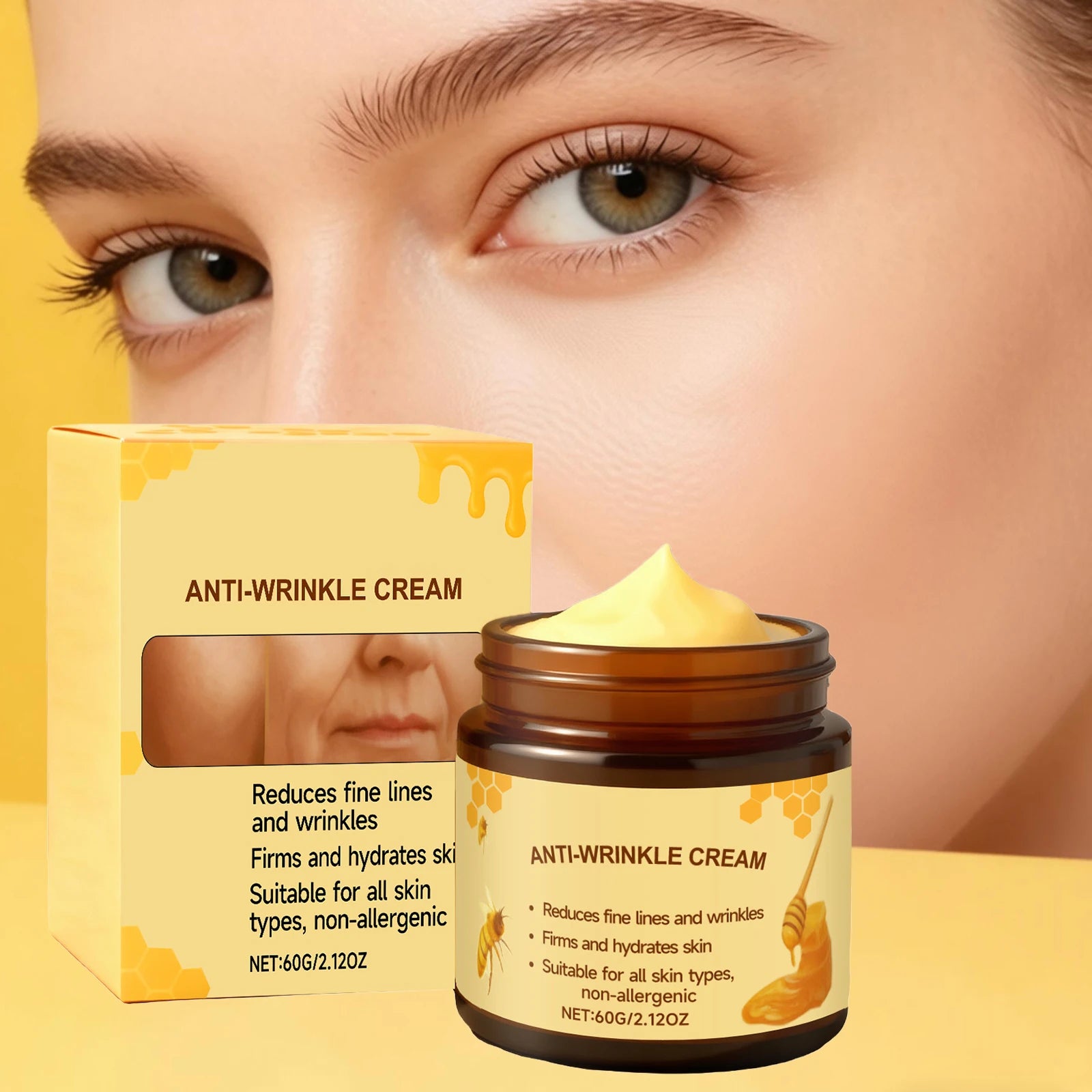 Bee Venom Anti-Wrinkle Eye Cream Fade Fine Line Firming Lifting Reduce Dark Circles Improve Eye Skin Elasticity Eye Repair Cream Peaceful Pleasures Health and Wellness