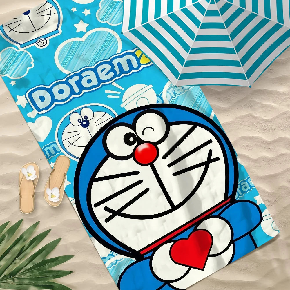 Doraemon Quick-Dry Beach Towel | Soft Large Cartoon Sports Towel Quick-Dry Beach Towel Peaceful Pleasures Health and Wellness
