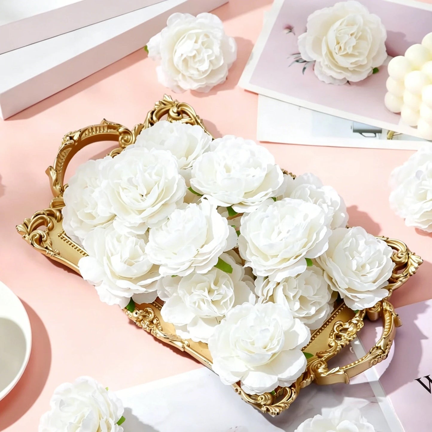 Silk Peony Artificial Flowers with Stems – Wedding & Decor