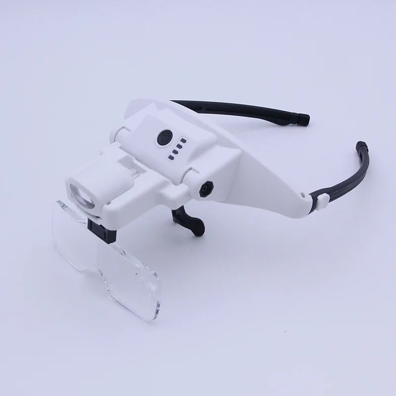 Head Mounted Cool and Warm Led Light with Usb Charging and 6 Different Magnifications for Repairing Magnifying Glass Peaceful Pleasures Health and Wellness