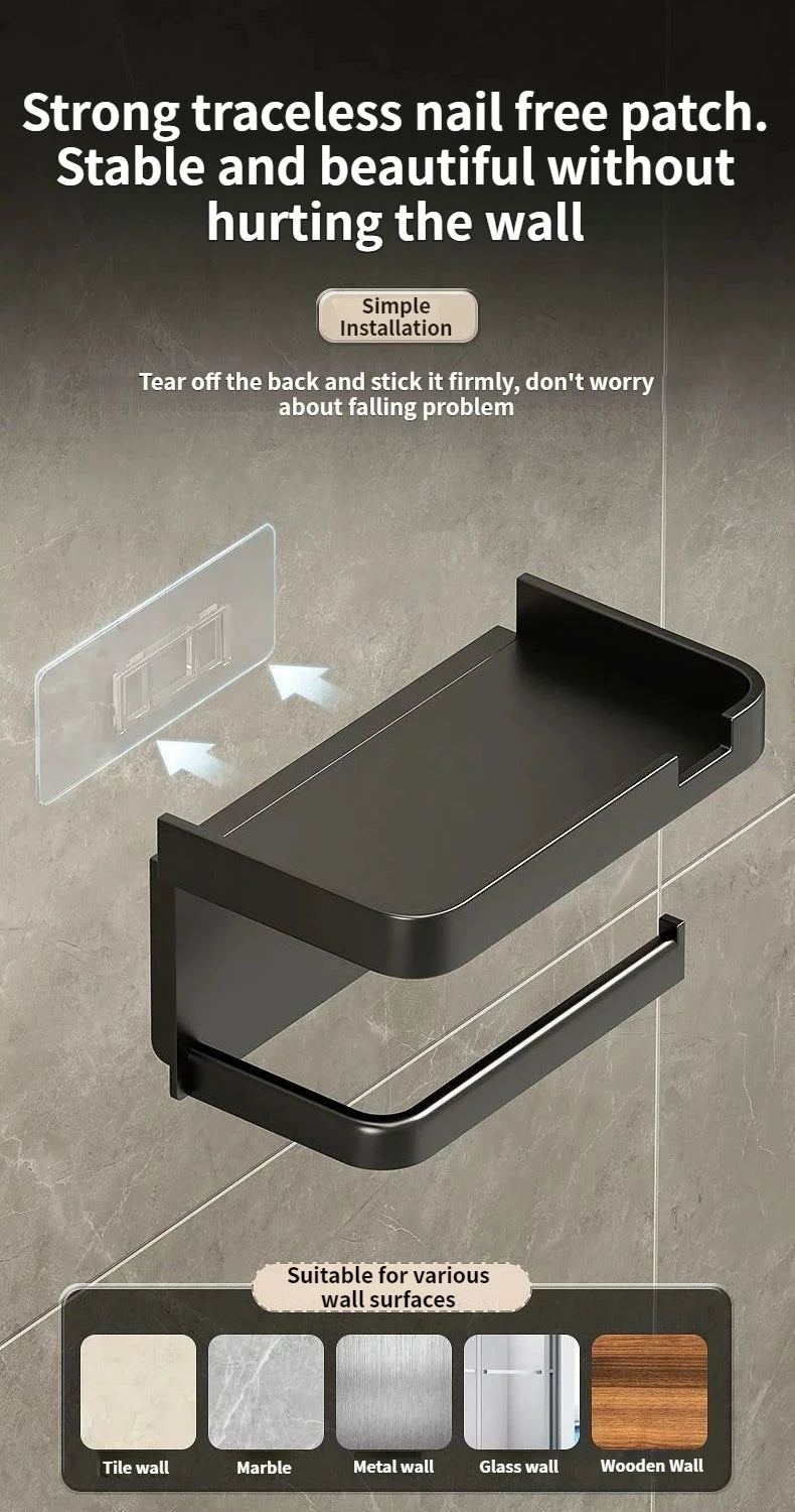 Wall-Mount Plastic Toilet Paper & Storage Rack | Kitchen Bath