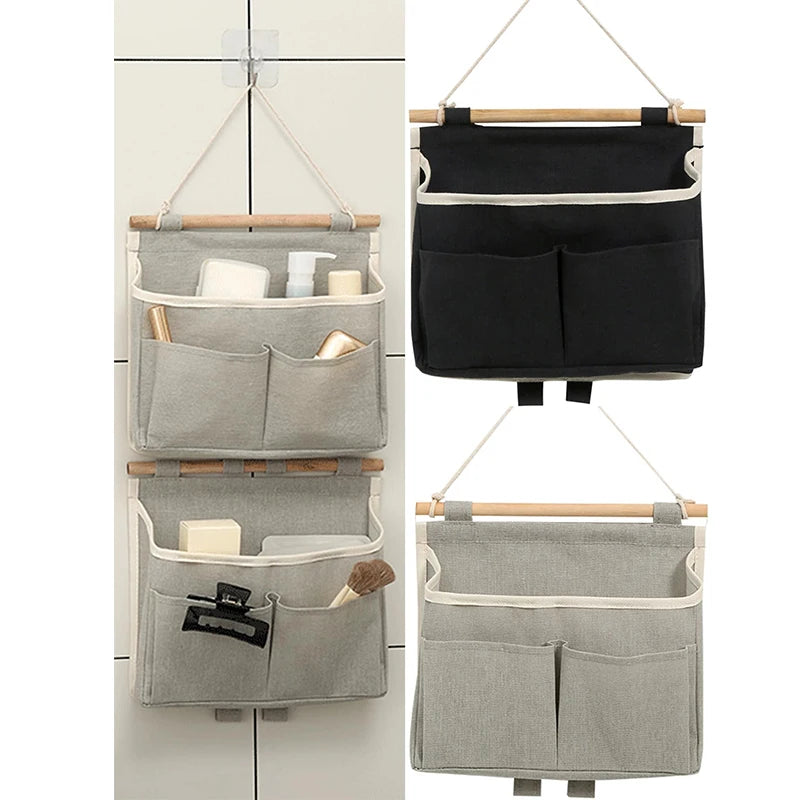 Over Door Wall Hanging Storage Caddy Organizer Bag – Linen