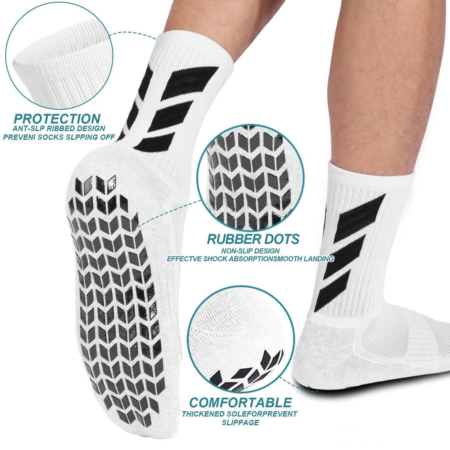 1 pair of socks football socks men's anti slip hospital yoga anti slip training sports socks Peaceful Pleasures Health and Wellness
