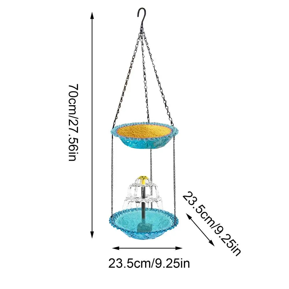 Solar Fountain for Bird Bath Solar Pump Foods Bowl Bird Bath Fountain Foods Feeder for Hummingbird Robin Sparrow Terrace Pillars Peaceful Pleasures Health and Wellness Blue China Mainland