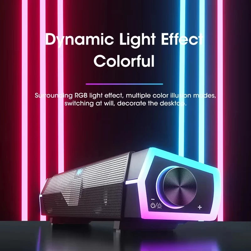 4D Bluetooth 5.0 Wired Surround Soundbar Stereo Subwoofer Computer Speakers for PC Laptop Gaming Home Theater Peaceful Pleasures Health and Wellness