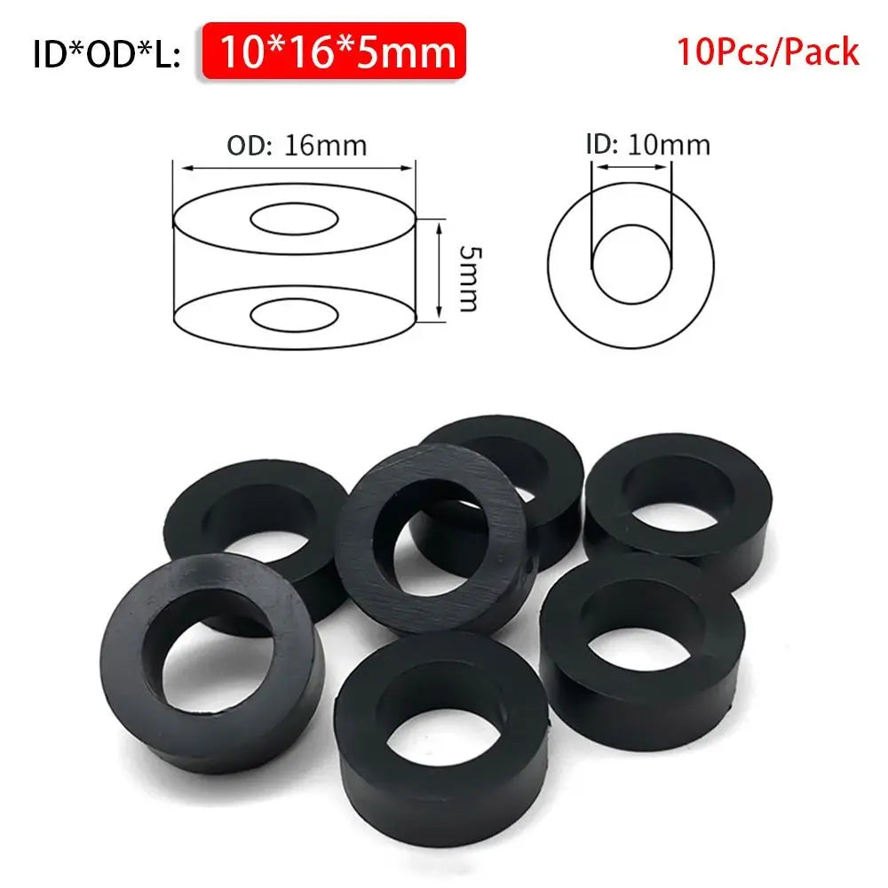 10Pcs/Pack New Non-Threaded ABS Spacer PCB Board Support M3-M10 Hollow Standoff Round Black Nylon Washer Peaceful Pleasures Health and Wellness 10x16x5mm