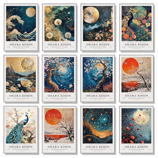 William Morris Whale & Peacock Retro Sunset Canvas Wall Art Canvas Wall Art Print Peaceful Pleasures Health and Wellness