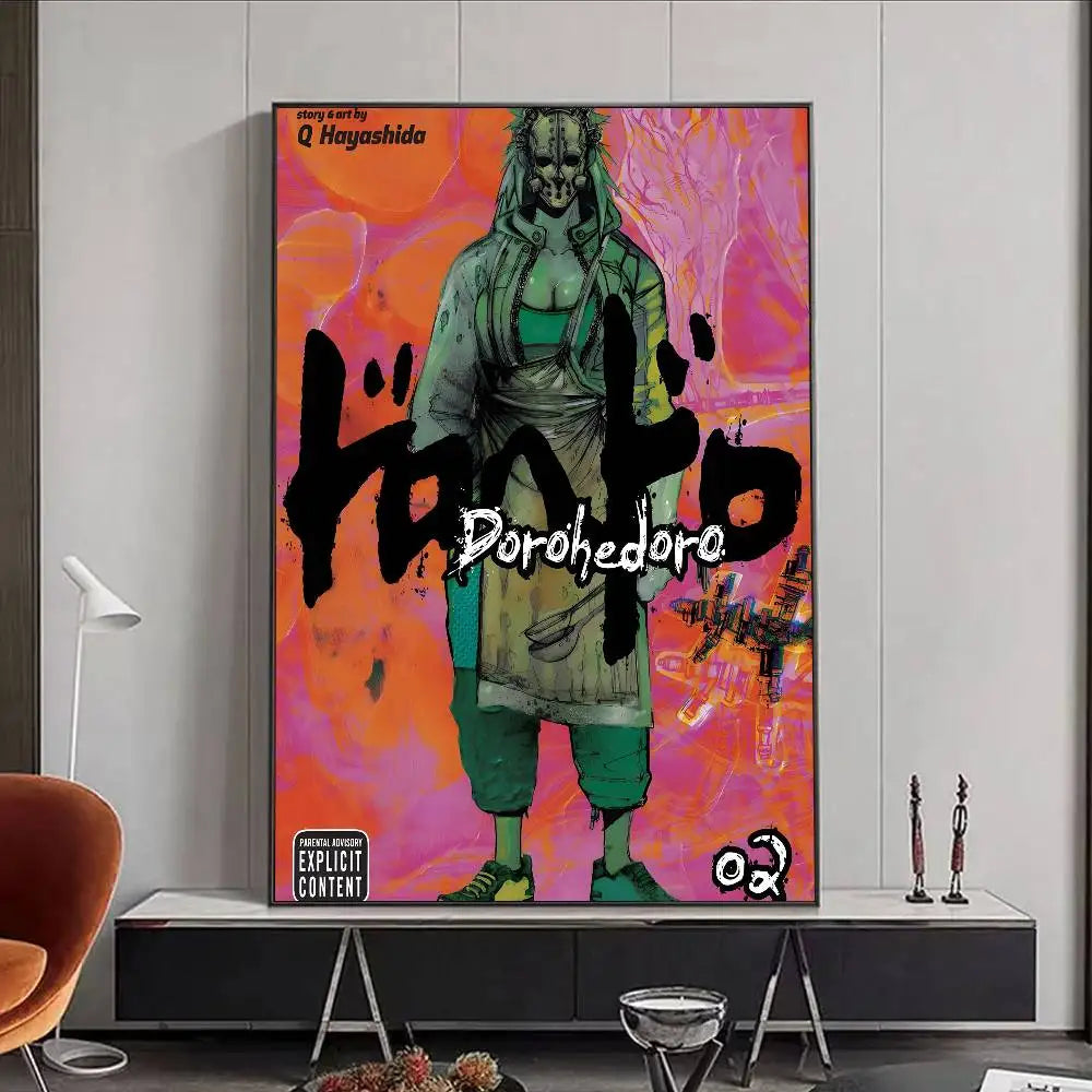 Dorohedoro Anime Figure Horror Monster Poster HD art poster for home living room bar office decoration sticky, waterproof Peaceful Pleasures Health and Wellness z16 15X20cmNoframe