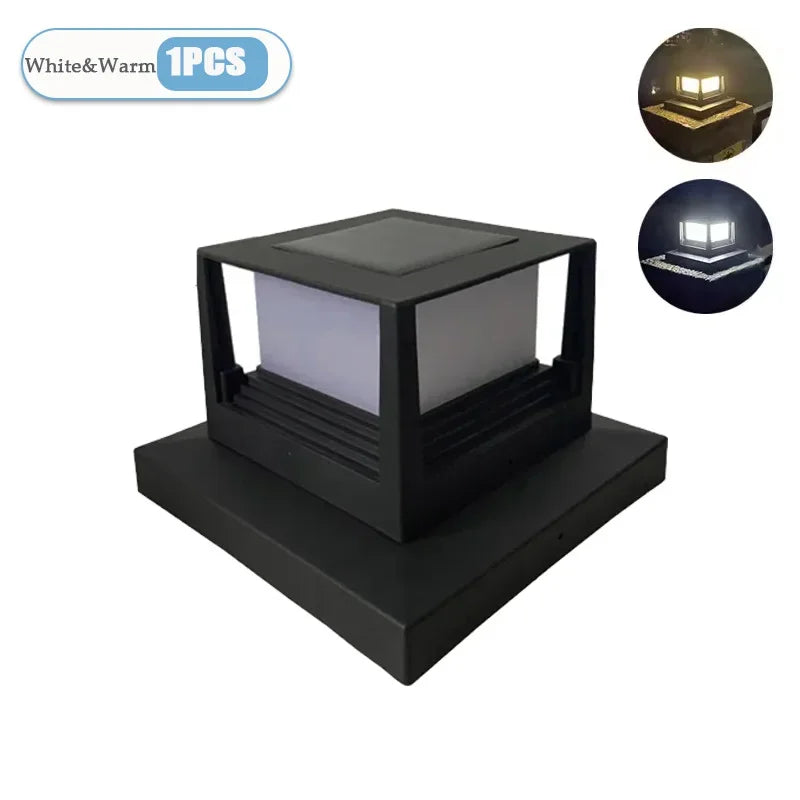 Solar Pillar Post Cap Light | Waterproof LED Garden Fence Lamp