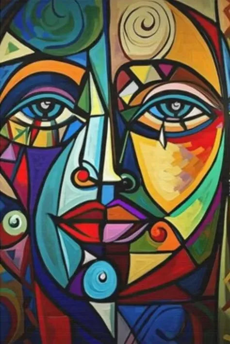 Scandinavian Abstract Cubist Canvas Wall Art – HD Poster Print Canvas Wall Art Print Peaceful Pleasures Health and Wellness ZLH3234 80x120cm No Frame