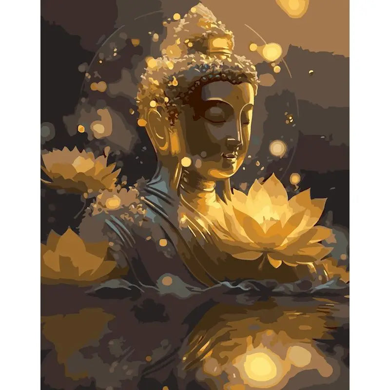 Buddha Paint by Numbers Kit Adults 60x75cm Canvas Wall Art Paint by Numbers Kit Peaceful Pleasures Health and Wellness 111-2 50x70cm Unframed