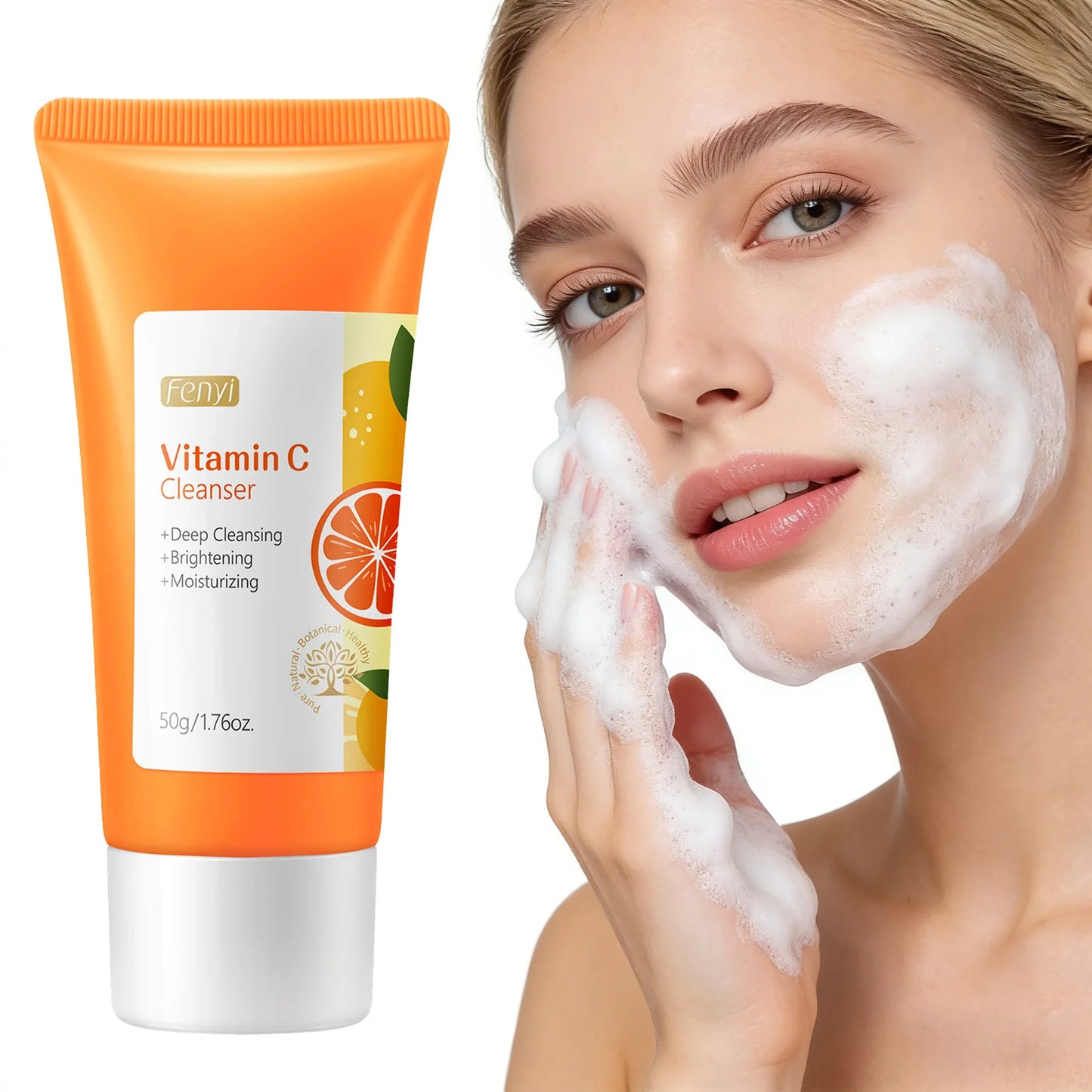 LAIKOU Vitamin C Facial Cleanser – Hydrating Foam Face Wash
