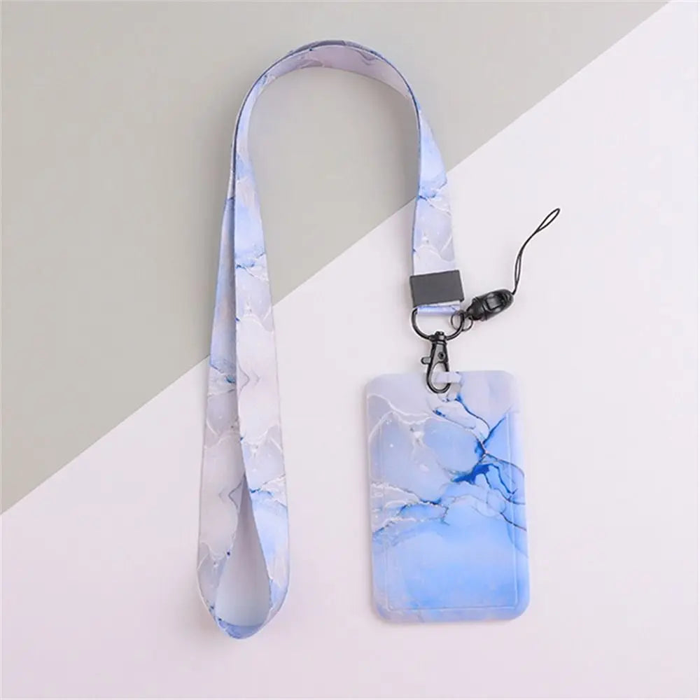 Office Supply Credit Card Keyrings Men And Women Pass Card ID Card Holder Credential Holder Lanyard Card Holder Card Straps Peaceful Pleasures Health and Wellness Sky blue-Long